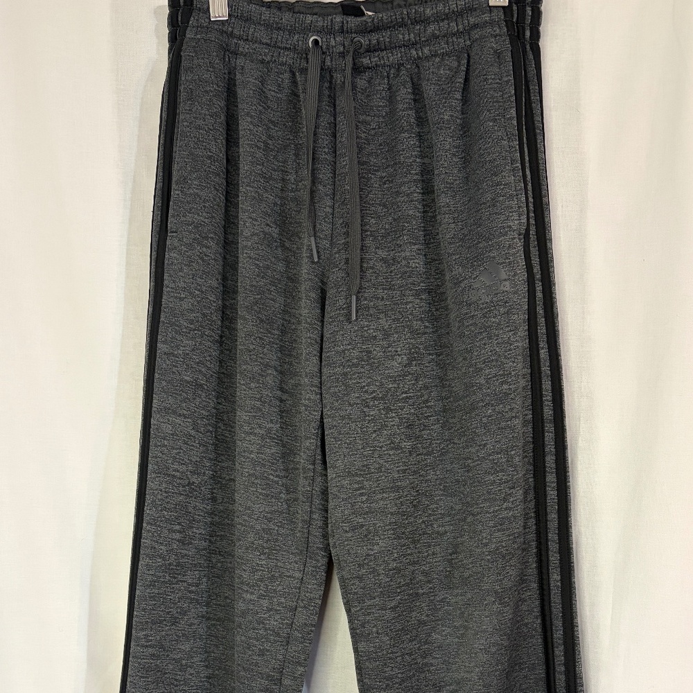 Adidas Athletic Pants Fleece Lined Track Workout Charcoal Gray Mens Small